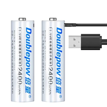 1.5 V USB AA Li-ion Batéria 2400mWh USB Nabíjateľné Lítium-iónové Batérie pre Diaľkové Ovládanie Elektrické Hračky Nabíjačka +Kábel