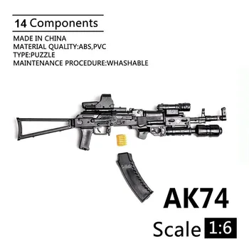 1:6 Rozsahu AK74 Assault Rifle Zbraň Plastové Zmontované Zbraň Model pre 12 Palcový Akcie Obrázok Hračka