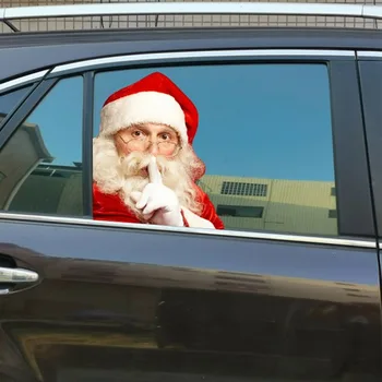 1 KS 12-palcový Vianočné Zábavné Santa Auto Okno Nálepky Santa Claus Auto Sklo Nálepky Auto Vinyl Kotúča, Dekorácie Pre Všetky Auta