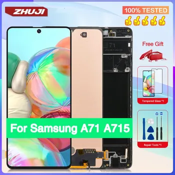 100% Originálne Dotykový Displej Pre Samsung Galaxy A71 4G Displej LCD Displej A715 A715F A715W A715X A715DSM OLED Displej Náhradné