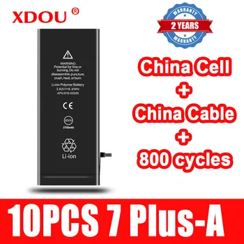 10pcs XDOU Batérie Pre IPhone 7Plus 7 Plus 2900mAh Náhradná Bateria Čína Bunky Kábel 800 Časy Cyklov 2022 7 Plus-K