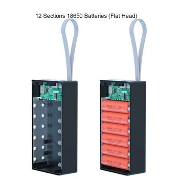 12*18650 Batérie Banka Prípade Nabíjačku Box Držiteľ Dual USB, LCD Displej Podpora Rýchle a Bezdrôtová Nabíjačka Batérie Shell Skladovanie