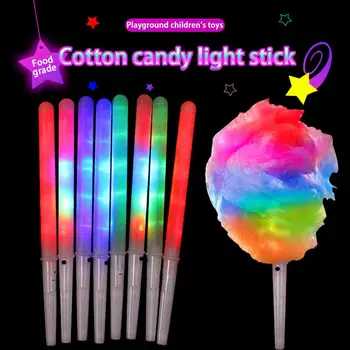1pc vata Kužele Farebné Žiariace Svetelný Marshmallow Palice Bavlna Candy Bar vata Stick