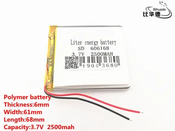 2 ks/veľa 3,7 V,2500mAH,606168 Polymer lithium ion / Li-ion batéria pre HRAČKA,POWER BANKY,GPS,mp3,mp4