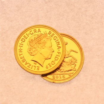 2015 British Sovereign George UK Elizabeth II Pozlátené Štátneho Mince Moderné Umenie Pamätné Mince Zbierať