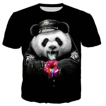 2021 Zvierat Panda Čierne Biele Tričko Muži/ženy 3D Vytlačené T-shirts Bežné Harajuku Štýl Tričko Streetwear Topy Nadrozmerné