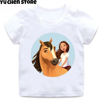 2022 Nové najpredávanejšie detské T-shirt šťastie & Mustang Ducha Kôň Cartoon Chlapčenské A Dievčenské Tričko Zábavné Detí Top