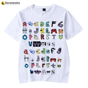 2023 Nová Abeceda Tradície 3D Vytlačené T-shirt Muži Móda Bežné Krátky Rukáv Deti Anime Harajuku Streetwear Topy Cool Oblečenie