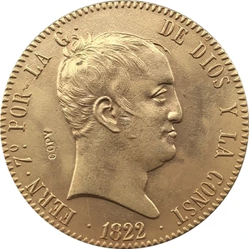 24 K zlatom 1822 Španielsko 320 Reales - Fernando VII mince kópia