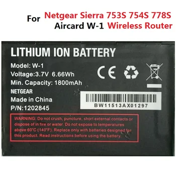 3,7 V 1800mAh W-1 Batéria W1 pre Netgear Sierra 753S 754S 778S Bezdrôtový Smerovač Li-Ion Lithium Ion Akumulátor Pack Nabíjateľná