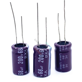 3ks/veľa 68UF 200v 68UF hliníkové elektrolytický kondenzátor veľkosť 13*20 T24 20%