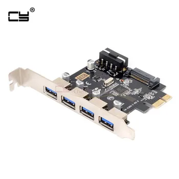 4 Porty PCI-E na USB 3.0 HUB, PCI Express Rozširujúca Karta Adaptéra 5Gbps na základnej Doske