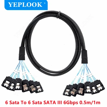 4 SATA 4 SATA, 6 SATA 6 SATA, 8 SATA Až 8 SATA SATA III 6Gbps 7Pin SAV Kábel pre Server Pevného Disku, Dátový Kábel 0.5 M/0.7 M/1M