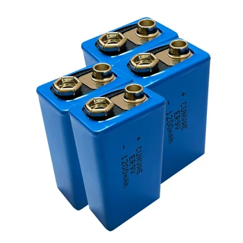 4PCS ER9V 1200mAh 9 Volt Li-SOCl2 Lítium-Námestie Batérie Bateria pre požiarny Alarm Lítium Lisoci2 Batérie 6LR61 6F22