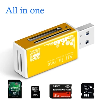 5 kus /taška Smart All in one čítačka kariet Multi v 1 čítačka kariet SD/SDHC,MMC/RS MMC,MS/MS PRO/MS DUO,M2 čítačka kariet Veľkoobchod TF