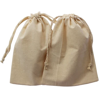 (50pcs) Bavlnenej tkaniny organickej bavlny drawstrigng taška krém bavlna vrecka na prach pre dar puzdro prispôsobiť logo a veľkosť