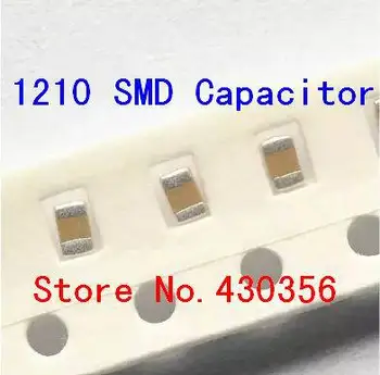 50PCS smd kondenzátorov 1210 107K 100UF 6.3 V