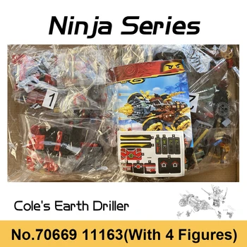 619pcs Ninja Série Earth Vŕtačka Stavebné Bloky Cole Chariot Kameň Katanas Robot Údaje Tehly Hračky Pre Deti, Darčeky