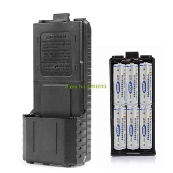 6xAA Batérie Prípade Shell Box Pre Dve Spôsobom Rádio Baofeng UV-5R UV-5RE Plus Black Drop Shipping Podporu