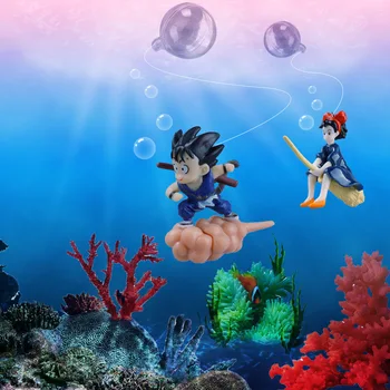Akvárium Dekor Príslušenstvo Son-Goku Sedí na Oblaku Akcie Obrázok Float Figúrky Terénne Ornament akvárium Dekorácie