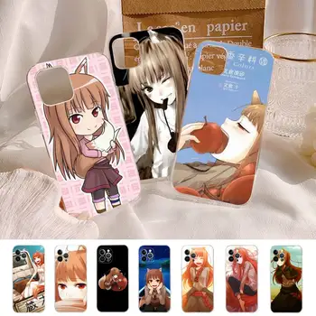 Anime Korenie a Vlk Telefón puzdro pre iPhone 11 12 13 Mini Pro Max 8 7 6 6 Plus X 5 SE 2020 XR XS Prípade shell