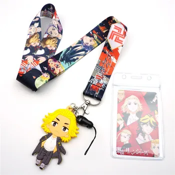 Anime Tokio Revengers Krk Lano s karabínou na Kľúče, USB občiansky Preukaz, Odznak Držiak na Mobilný Telefón Popruhy Náhrdelník Keychain Darček