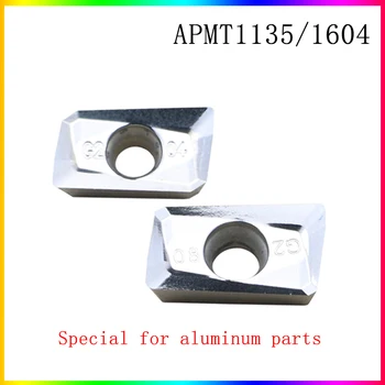APMT1135 APMT1604 čepeľ z karbidu APMT1135PDER APMT1604PDER čepeľ na sústruženie, hliníkové diely, použité pre BAP300R brúsenie klip