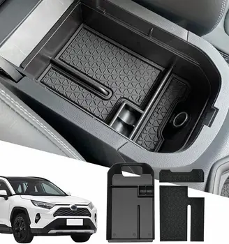 AU04 -Auto Strednej Opierke Úložný Box Sekundárne pamäťové stredovej Konzoly Organizátor Kompatibilný pre Toyota RAV-4 2019 2020 2021