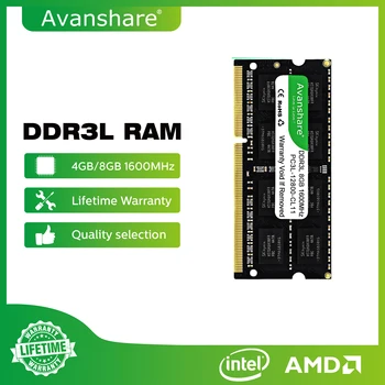 Avanshare 8 gb 2 gb 4 gb DDR3 1600Mhz 1333mhz so-DIMM Pamäť DDR3L Ram Memoria 1,5 V 1.35 V Pre Laptop Prenosný Počítač
