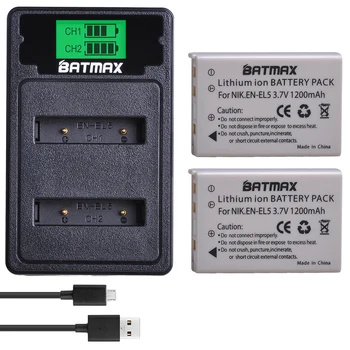 Batmax EN-EL5 SK EL5 ENEL5 Batérie +LCD Duálny Nabíjačka s USB Káblom pre NIKON Coolpix P530 P520 P510 P100 P500 P5100 P5000 P6000