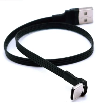 Byt koleno USB-Typ C C Up & Down 90 Stupňov údaje nabíjací Kábel Ľavej a Pravej univerzálny USB dátový kábel pre telefóny Android