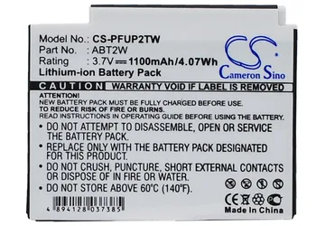 Cameron Čínsko 1100mAh Batérie ABT2W pre Čistý Flip 4 GB | 1 h, UltraHD 8 GB | 2 h, HD Video 3.,UltraHD Video 8GB, FVU2120B, U3120