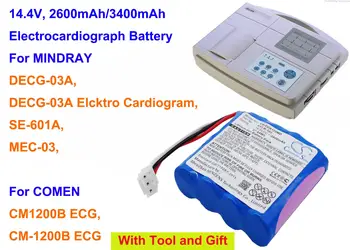 Cameron Čínsko 2600mAh/3400mAh Batérie pre MINDRAY DECG-03A,DECG-03A,MEC-03,DECG-03A,Pre COMEN CM1200B EKG,CM-1200B EKG