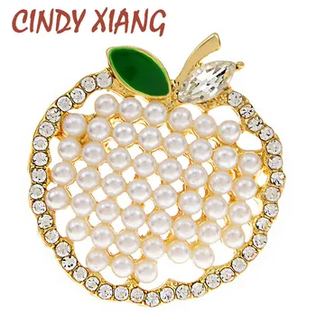 CINDY XIANG Nové Trendy Pearl Ovocie Brošňa Kolíky Dámy Detí Ovocie Apple Drahokamu Brošne Strany Bežné Mužov Šperky Darček