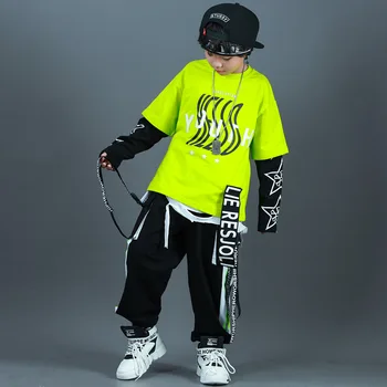 Deti Vyhovuje Sady Chlapci Streetwear Módy Hip Hop Nadrozmerná Voľné Bežné Dlhý Rukáv T-shirt Nohavice, Tepláky Deti Športové Oblečenie