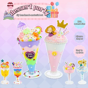 Dezert Strany Ice Cream Pohár Materiál Pack Krém Lepidlo Detí Ručné Nastavenie Ice Cream Ice Cream Hračky HOBBY Hračky