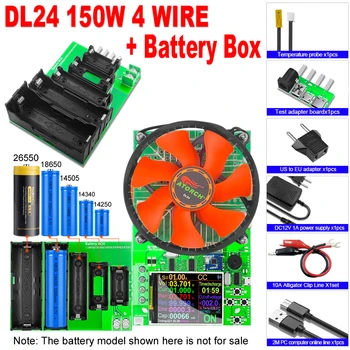 DL24 4-WIRE Kapacita Batérie Tester Elektronický Výkon Záťaže Tester Vypúšťanie Meter 150W 200V 25A