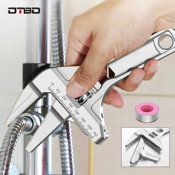 DTBD Multi-funkčný Kľúč Nastaviteľné Hliníkové Zliatiny Veľkého Otvoreného Kľúča vodovodné Potrubia Skrutku Kúpeľňa Univerzálny Kľúč Repair Tool