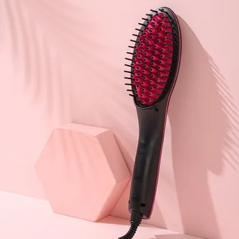 Elektrické Hairbrush Iónové Vyrovnávaním Železa Profesionálny Keramické Vlasy Styling Masér Nástroje Ohrev Teplej Špirála
