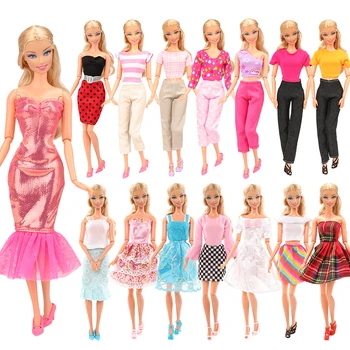 Fashionn Ručné Lacné 5 Položiek /Veľa Deti Hračky Náhodné Bábika Príslušenstvo Šaty, Šaty Pre Barbie Obväzu Hra, DIY Prítomný