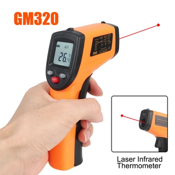 GM320 Priemyselné Infračervený Teplomer -50~380℃ 40% C/F bezkontaktné Laserový Merač Teploty Pyrometer Bod Zbraň