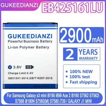 GUKEEDIANZI Batérie EB425161LU 2900mAh Pre Samsung S7568 i8190N S7560(M) S7580 i739 / GALAXY J1 MINI J1MINI