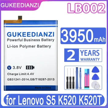 GUKEEDIANZI pre Batériu Lenovo LB002 LB 002 3950mAh Batérie Pre Lenovo S5 K520 K520T Batériu Mobilného Telefónu + Bezplatné Nástroje