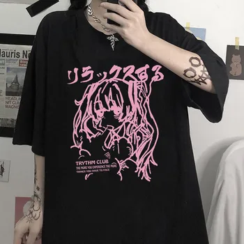 Harajuku Kawaii Ženy T-shirts Anime Grafické Tlače Krátky Rukáv T Shirt Módne Žena Blúzky 2023 Streetwear Y2k Šaty, Topy