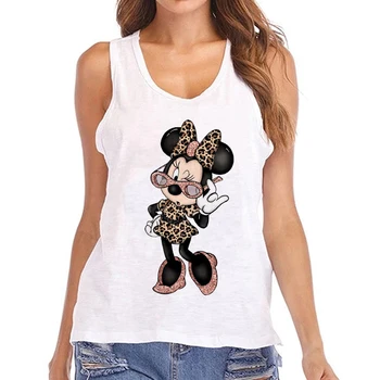 Harajuku Y2k Tank Top Ženy Disney Tričko Minnie Mickey Mouse Vytlačené T-Shirt dámske Oblečenie Kawaii Vesta T Shirt 90. rokoch T-shirt