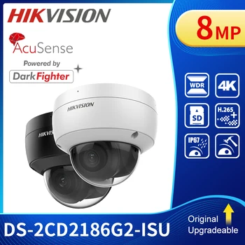 Hikvision DS-2CD2186G2-ISU 4K 8MP PoE IČ IP67 IK10 Darkfighter AcuSense Dome CCTV Kamera Vstavaný Mikrofón