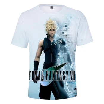 Horúce 3D Final Fantasy VII T Shirt pánske Cool Tričko Letné Rekreačné O Krku Tričko Hry Nové Tlač Študent Final Fantasy VII, Čaj