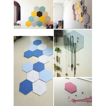 HORÚCE Hexagon Pad Korková Doska/nástenka 1 ks Farebné Obklady Memo Cítil Rada Pre Samolepky na Stenu Domov Dekoroch