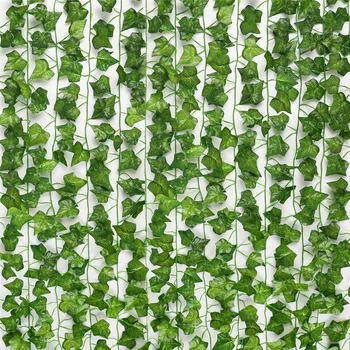 Ivy List Viniča Umelé 6.8 ft Zelené Listy Visí Garland Falošné Lístie, Kvety Domácej Kuchyne, Záhrady, Kancelárske Steny Výzdoba Svadby