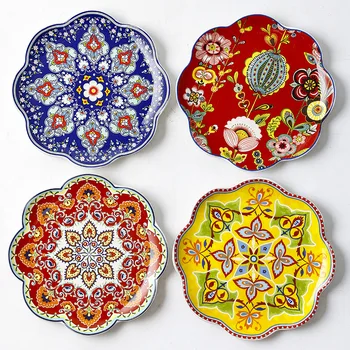 Keramika Stolovanie-taniere Domova Raňajky Riad Americký Kvet-tvarované Dosky-Glazúra Nepravidelný Denný Kruhové Jedál